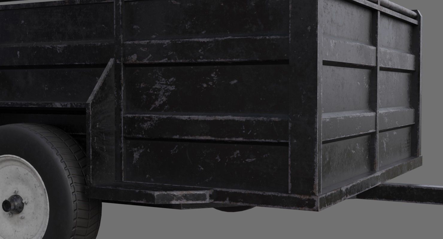 Utility Trailer 1B Low-poly 3D model_5