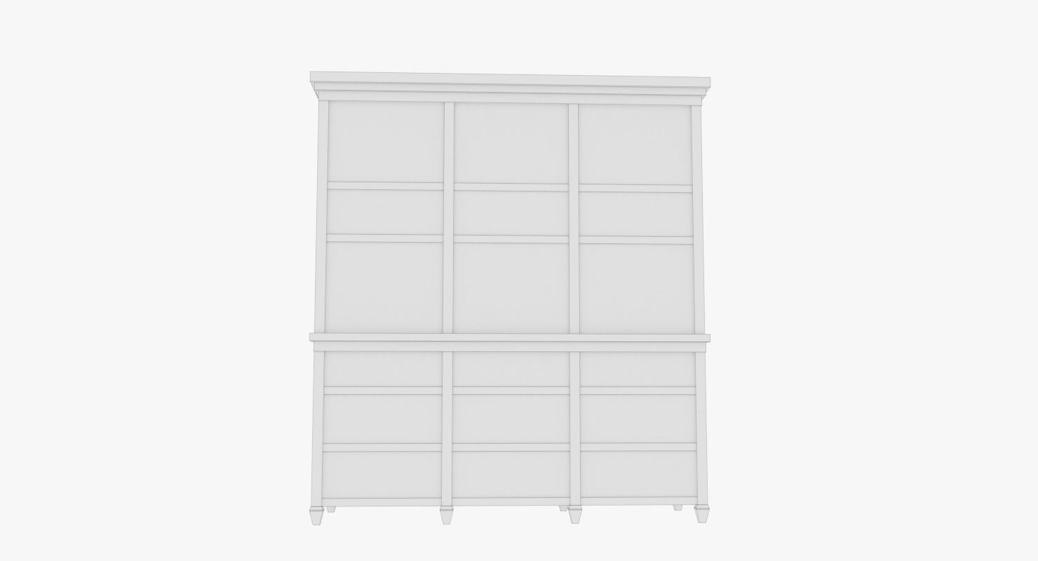 Asian Cabinet Low-poly 3D model_10