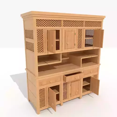 Asian Cabinet Low-poly 3D model