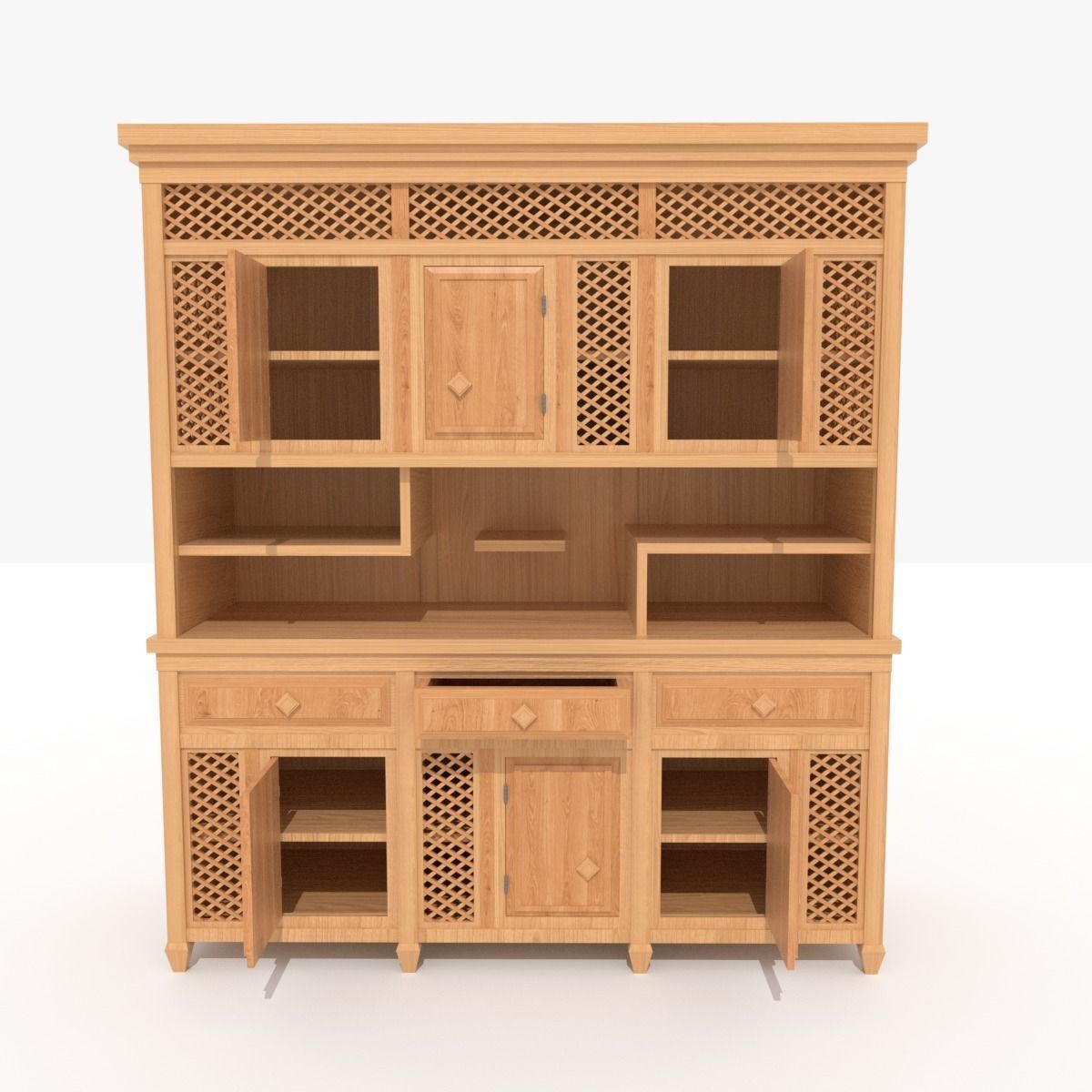 Asian Cabinet Low-poly 3D model_4