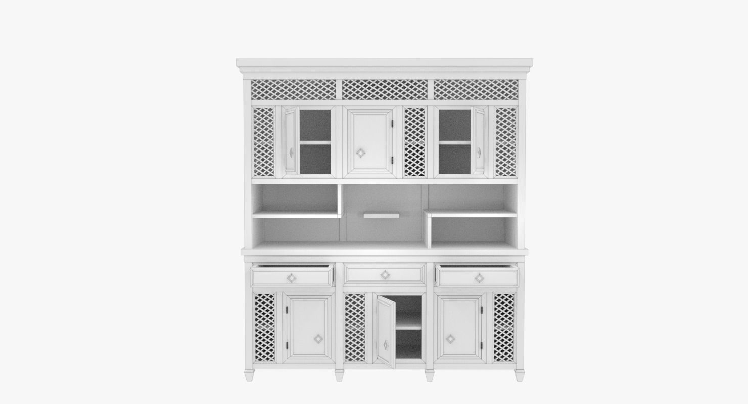 Asian Cabinet Low-poly 3D model_6