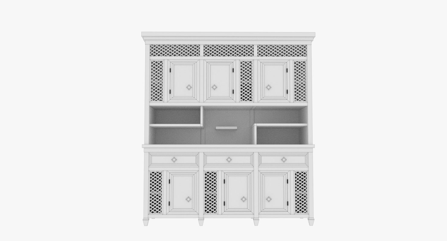 Asian Cabinet Low-poly 3D model_9