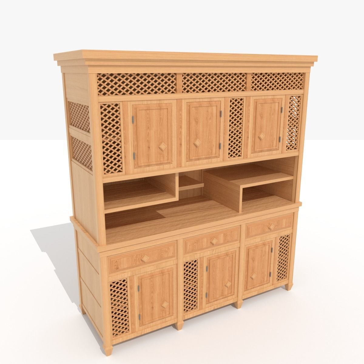 Asian Cabinet Low-poly 3D model_2