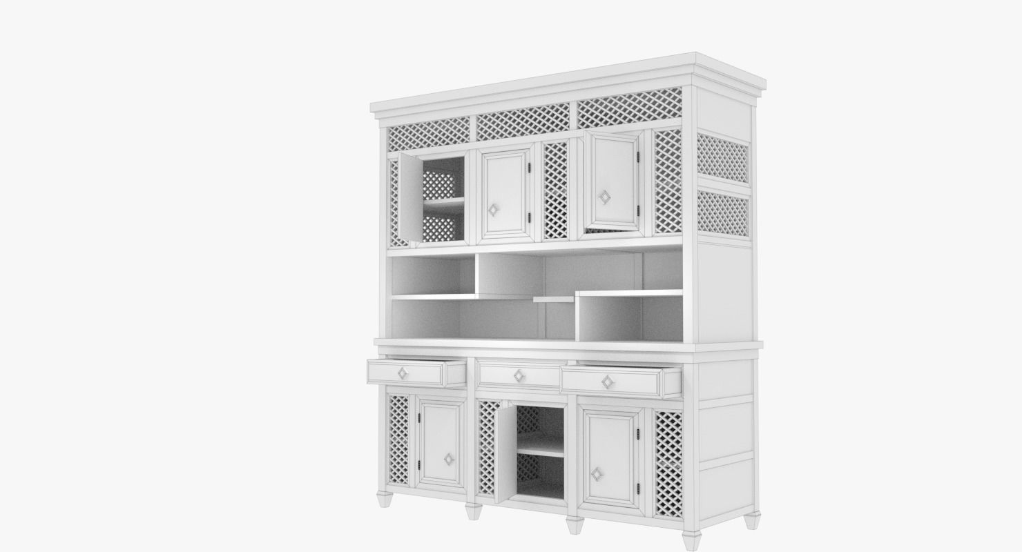 Asian Cabinet Low-poly 3D model_7