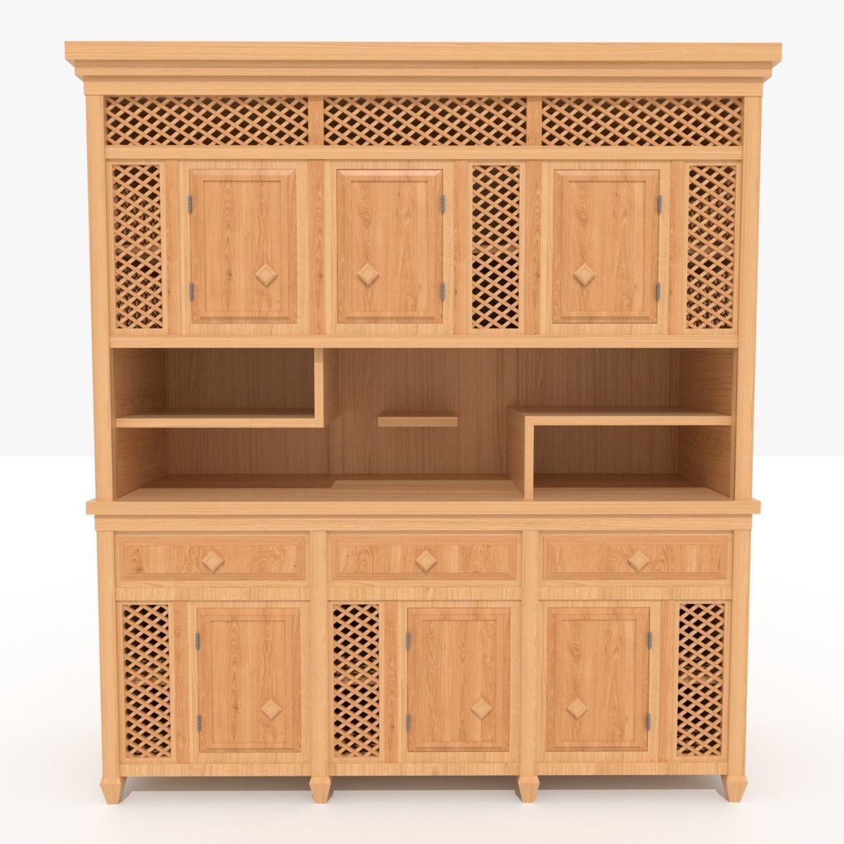 Asian Cabinet Low-poly 3D model_5