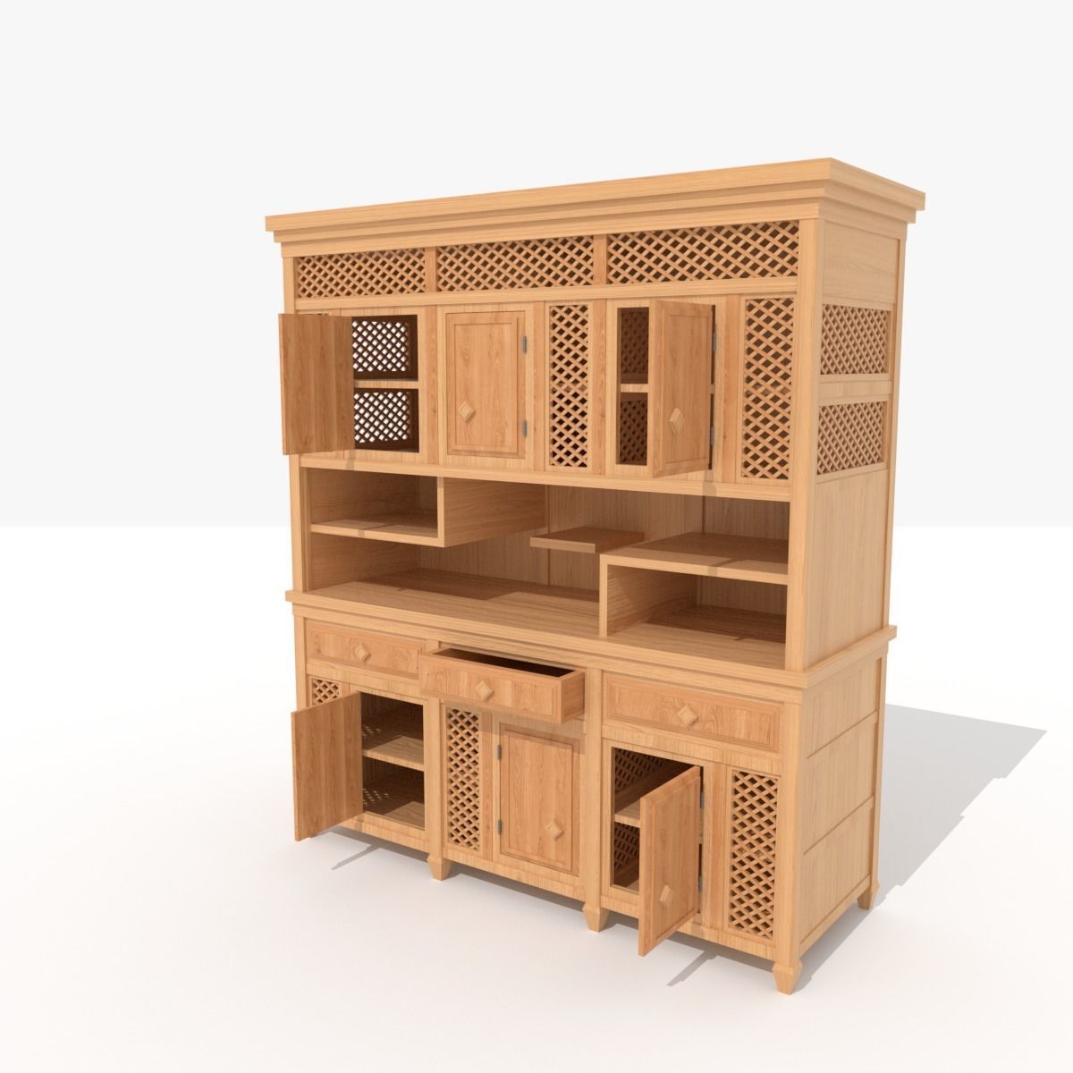 Asian Cabinet Low-poly 3D model_3
