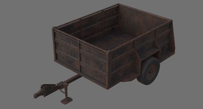Utility Trailer 1C Low-poly 3D model