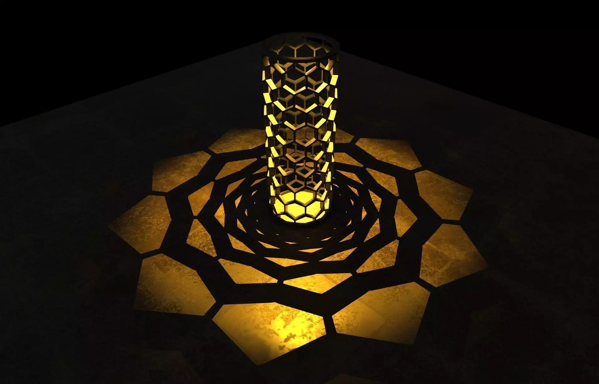 Honeycomb shaped Candle shade 3D print model_0