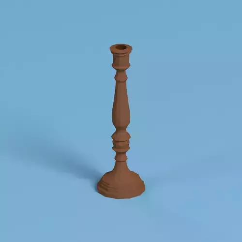 Low poly Candlestick wooden