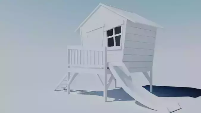 Play-set mini house with children slide