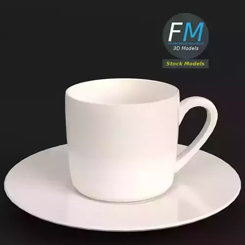 Empty coffee cup with saucer