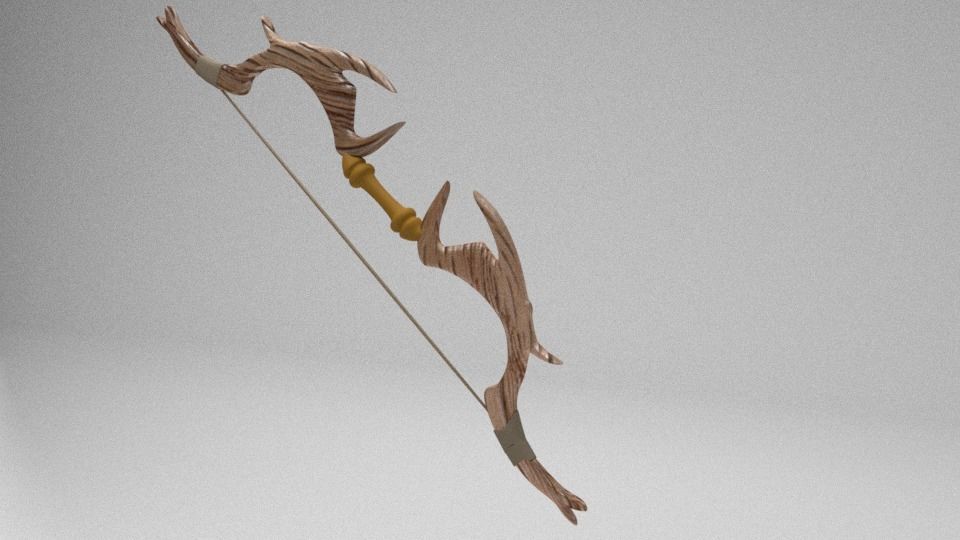 fantasy bow Low-poly 3D model_1