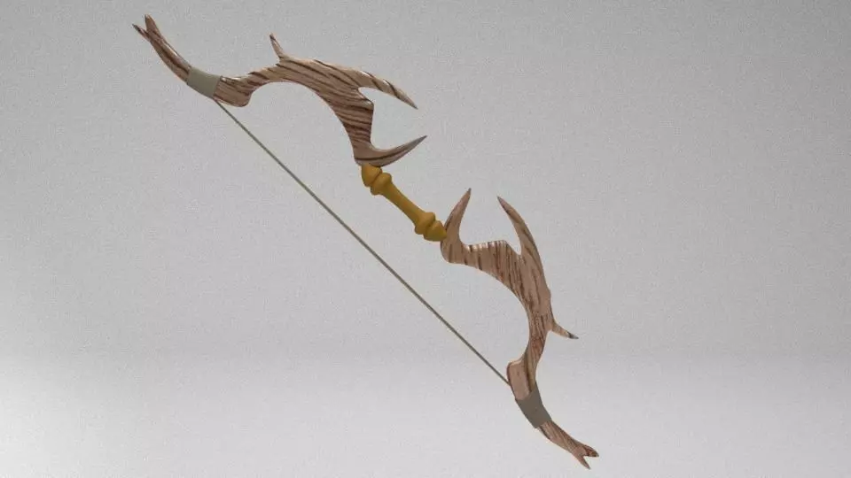 fantasy bow Low-poly 3D model_0