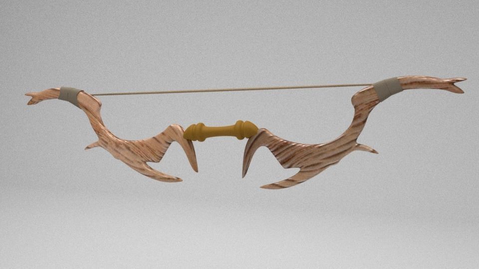 fantasy bow Low-poly 3D model_2