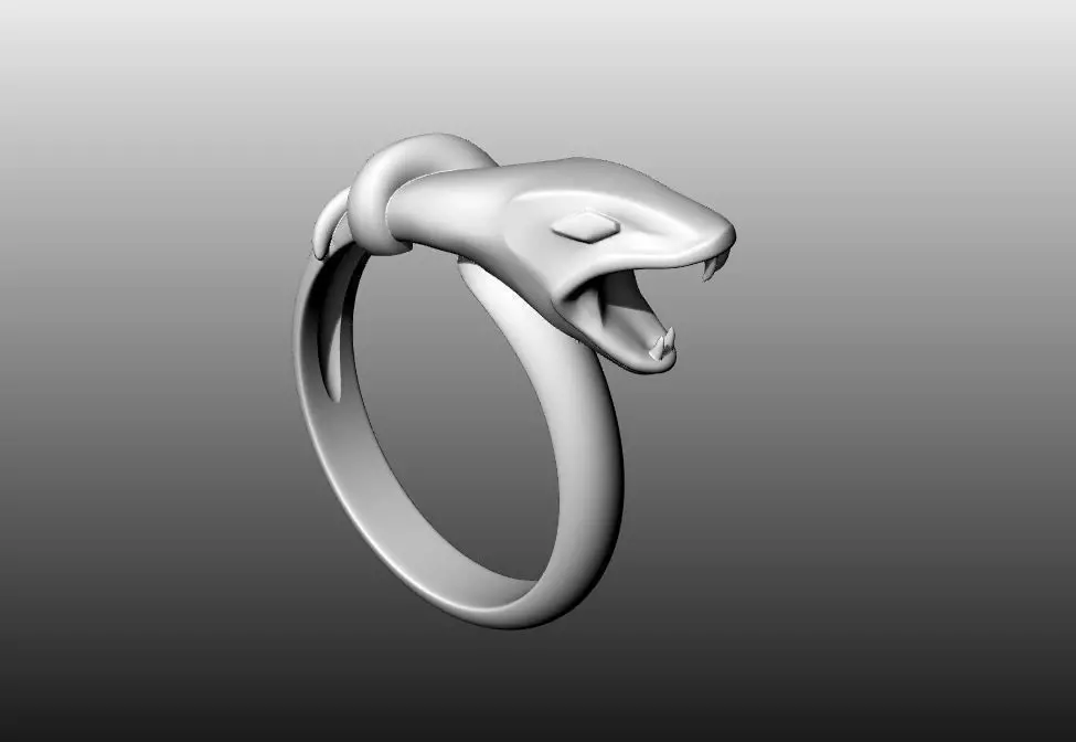 snake ring 3D print model_0