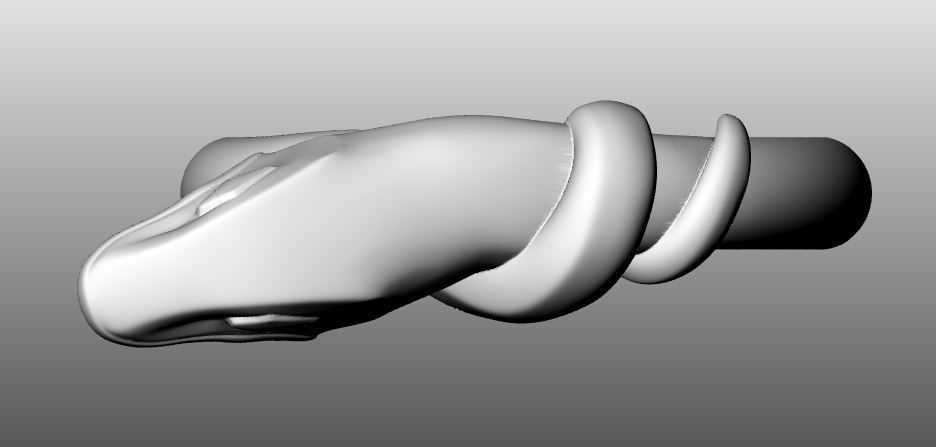 snake ring 3D print model_1