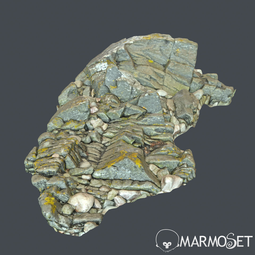 3d scanned rock cliff N 3D model_5