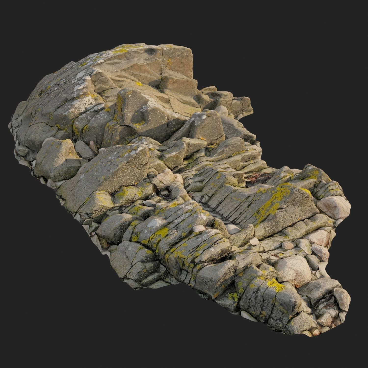 3d scanned rock cliff N 3D model_6
