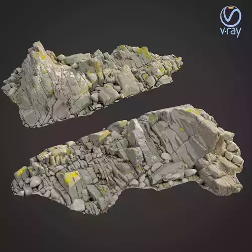 3d scanned rock cliff N