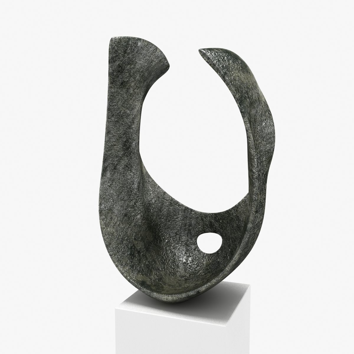 barbara hepworth - curved form bronze sculpture 3D model_4
