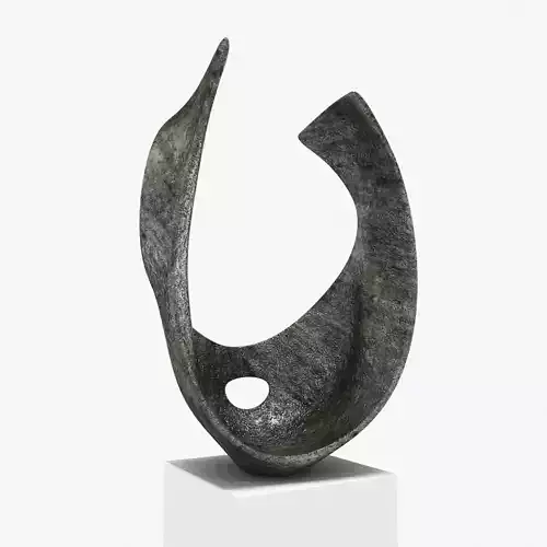 barbara hepworth - curved form bronze sculpture 3D model