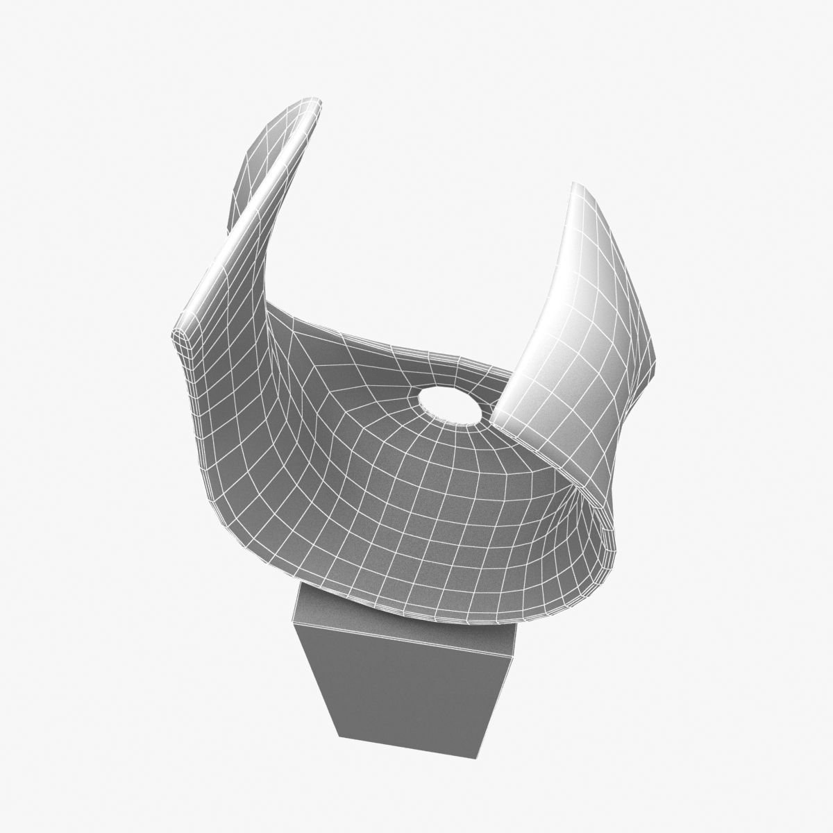 barbara hepworth - curved form bronze sculpture 3D model_7