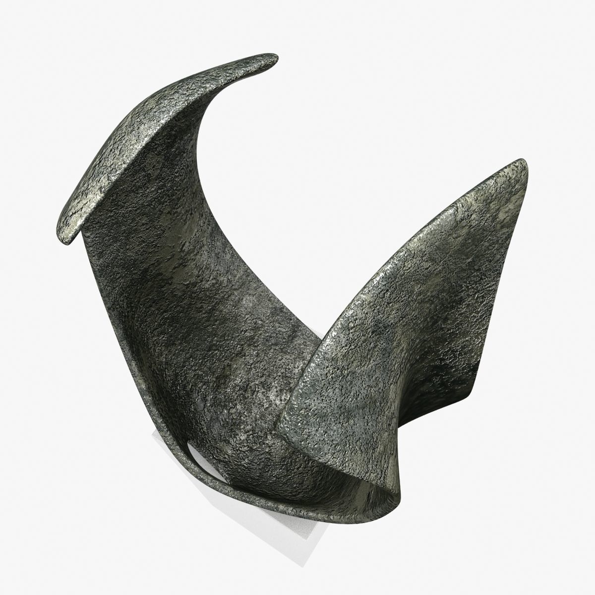 barbara hepworth - curved form bronze sculpture 3D model_8