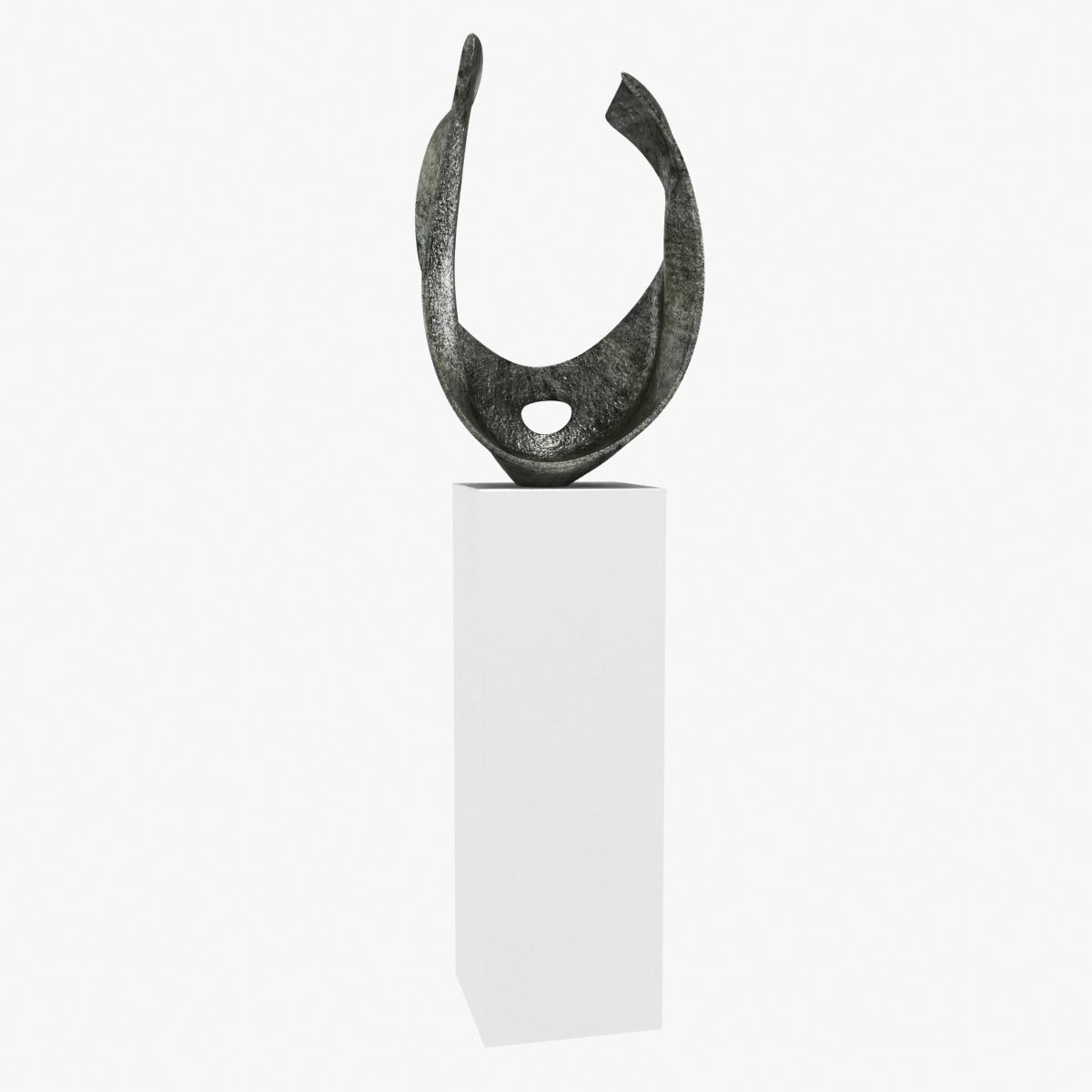 barbara hepworth - curved form bronze sculpture 3D model_3