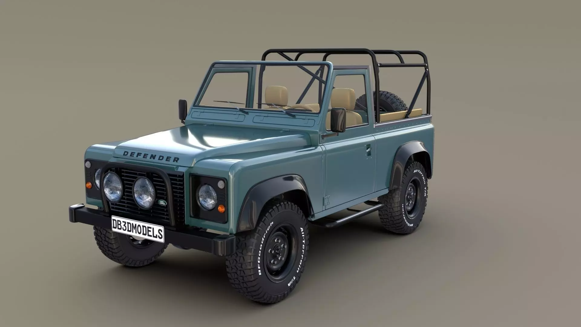 1985 Land Rover Defender 90 with interior ver 3 3D model