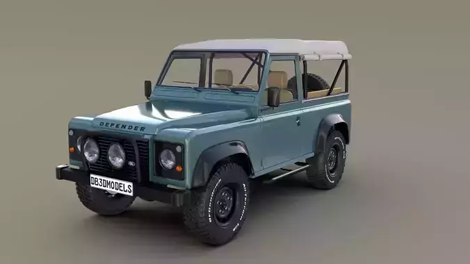 1985 Land Rover Defender 90 with interior ver 4 3D model