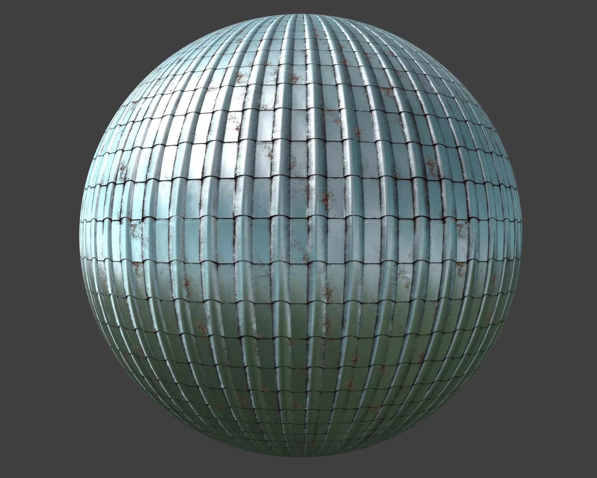 Rusty Chrome Roof Tiling material Seamless Texture_0