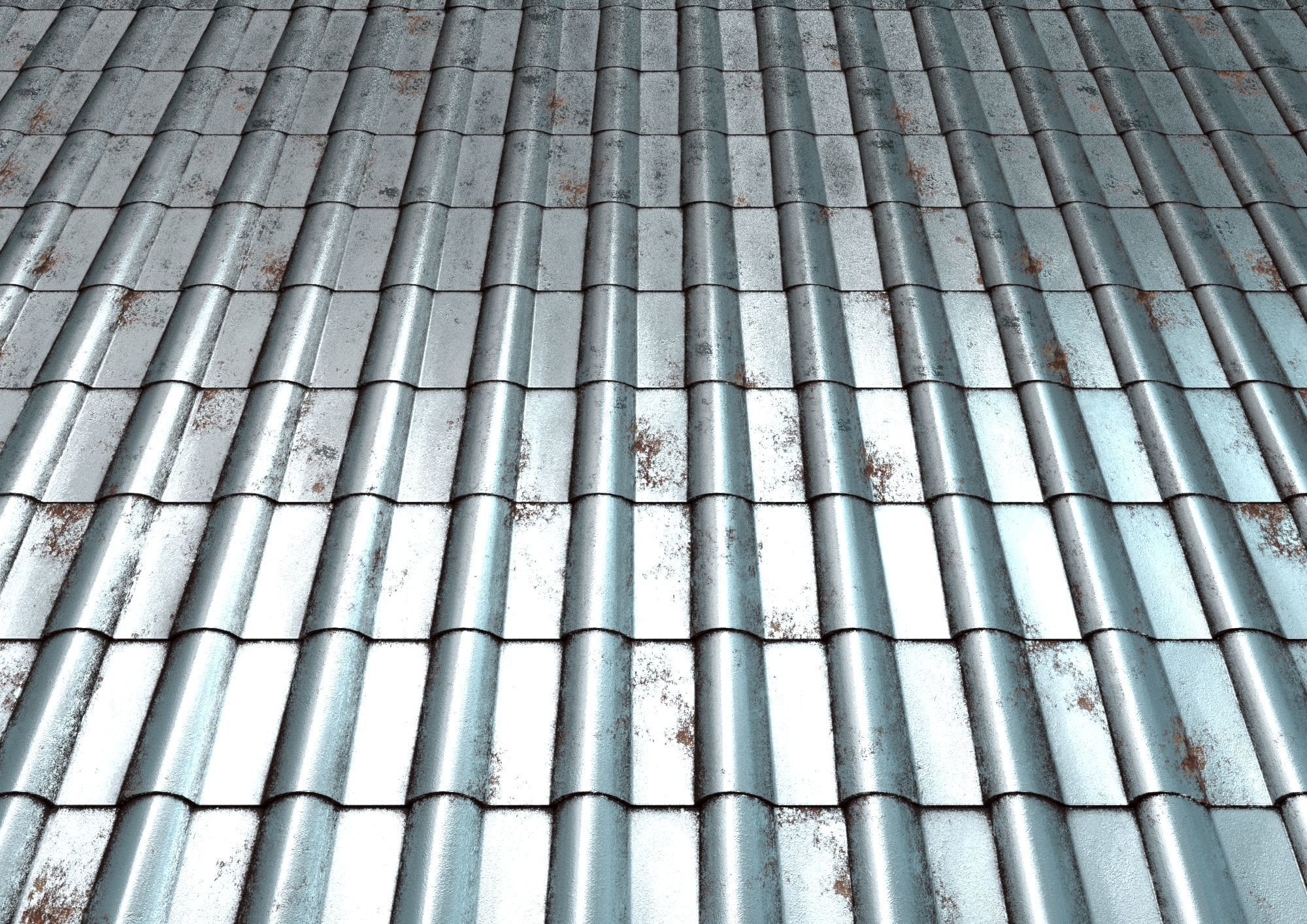 Rusty Chrome Roof Tiling material Seamless Texture_1
