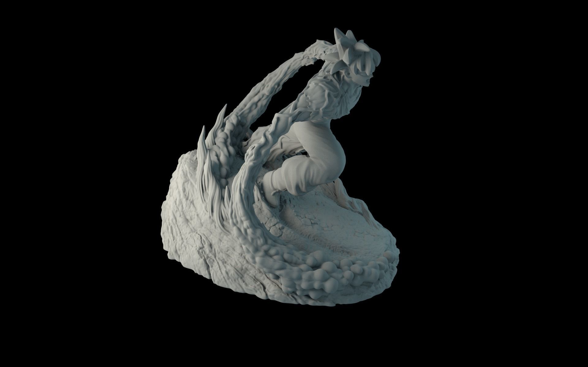 Dragon Ball Z Goku on the stand 3D print model_8