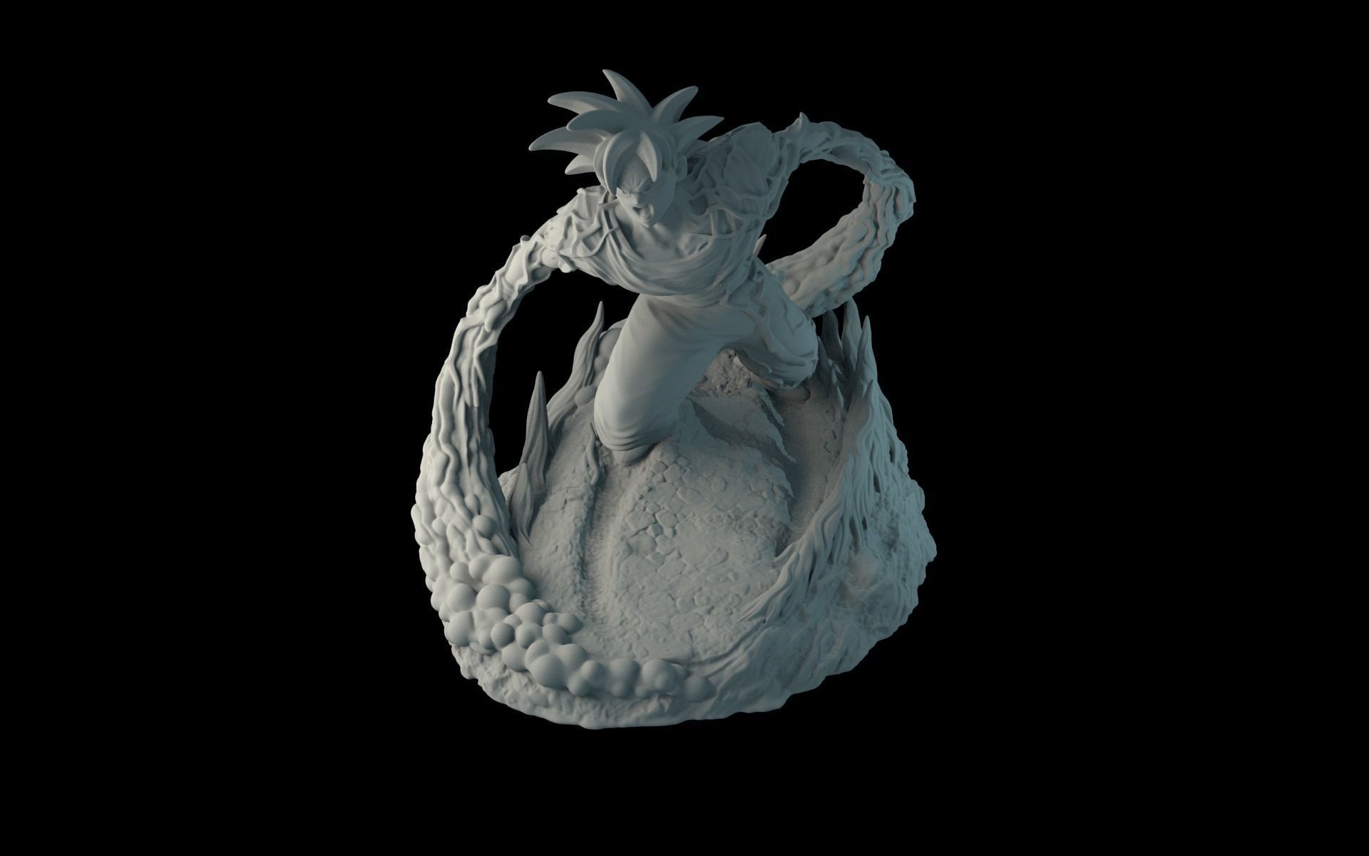 Dragon Ball Z Goku on the stand 3D print model_10