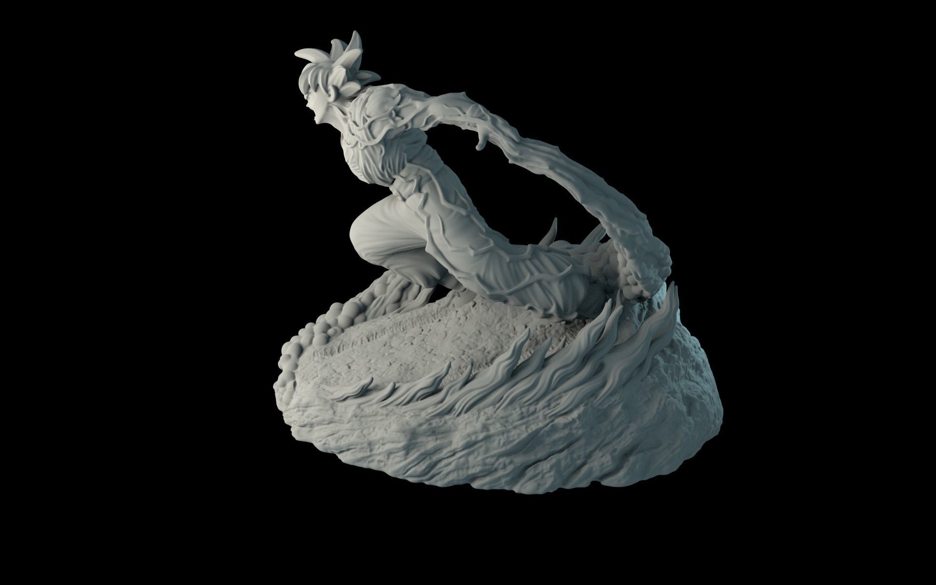 Dragon Ball Z Goku on the stand 3D print model_4