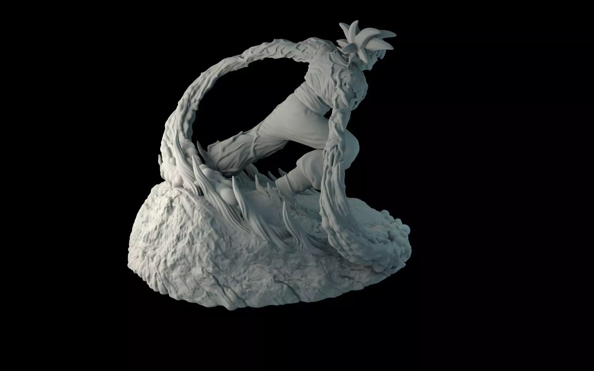 Dragon Ball Z Goku on the stand 3D print model_0