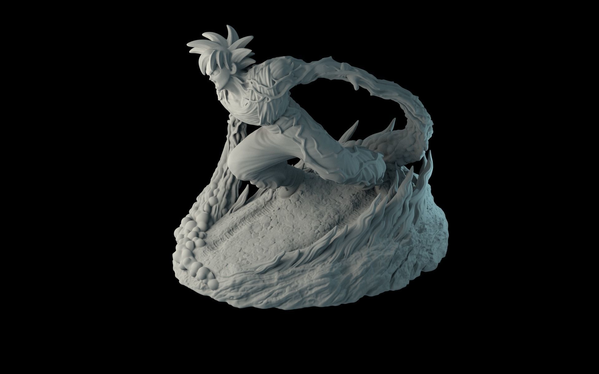 Dragon Ball Z Goku on the stand 3D print model_7