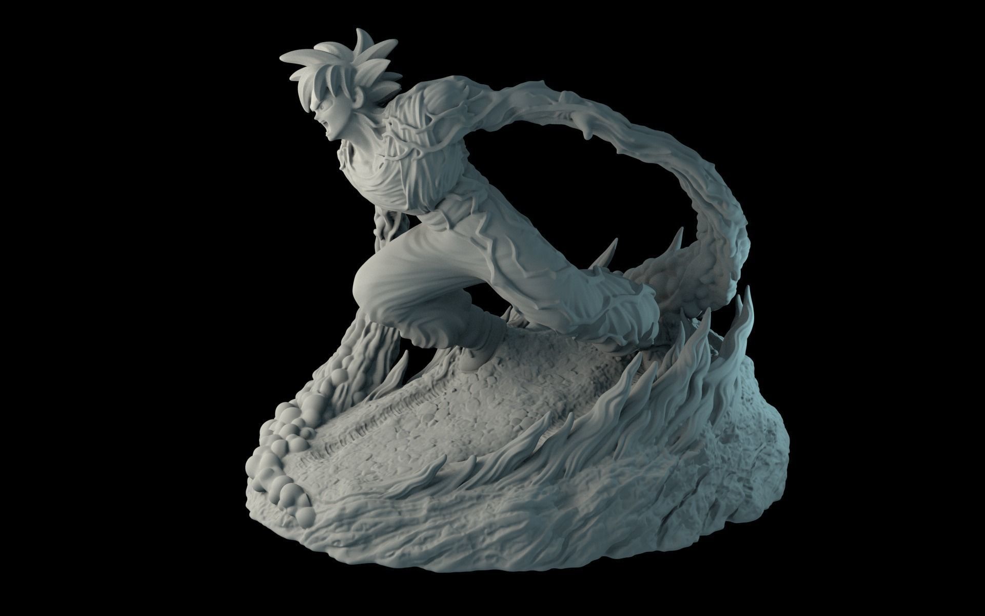 Dragon Ball Z Goku on the stand 3D print model_11