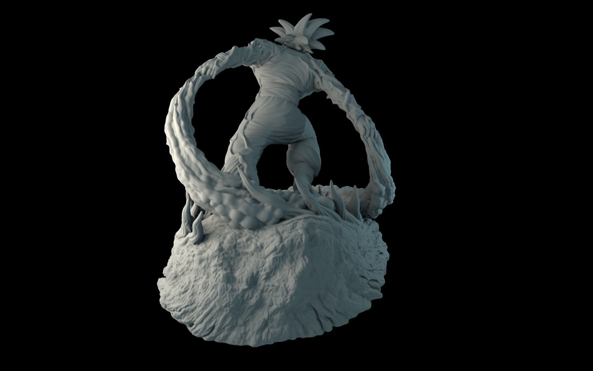 Dragon Ball Z Goku on the stand 3D print model_6