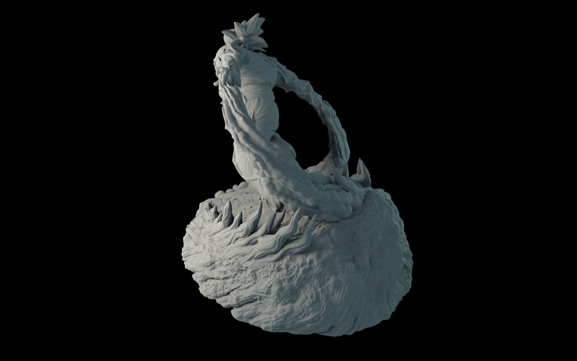 Dragon Ball Z Goku on the stand 3D print model_5