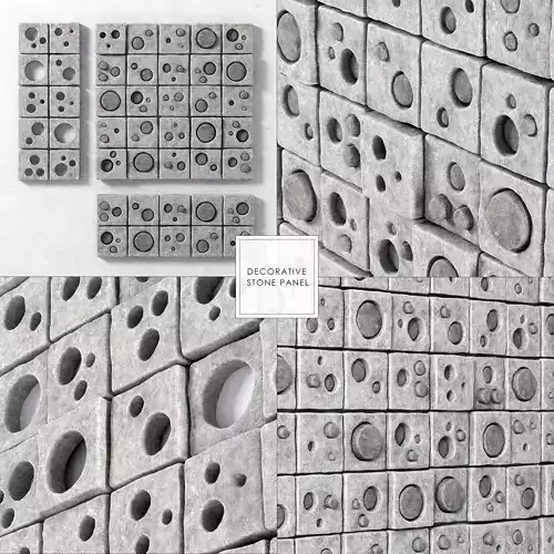 Stone panel cube hole