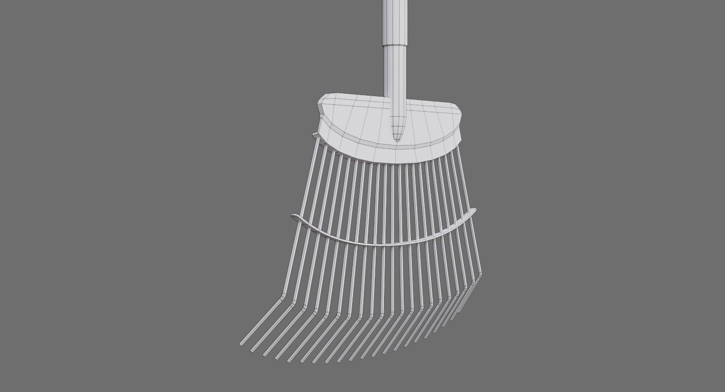 Rake 1C Low-poly 3D model_7
