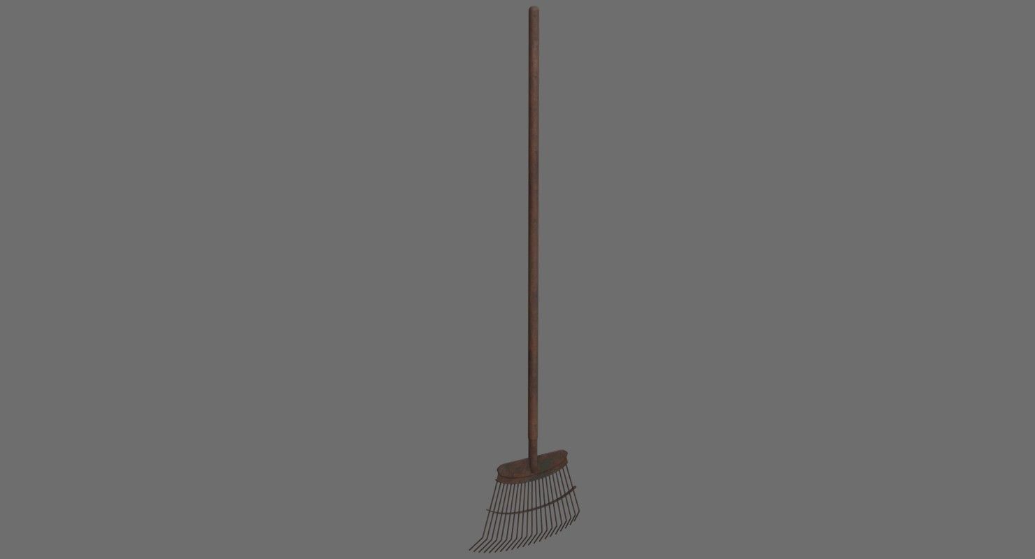 Rake 1C Low-poly 3D model_1