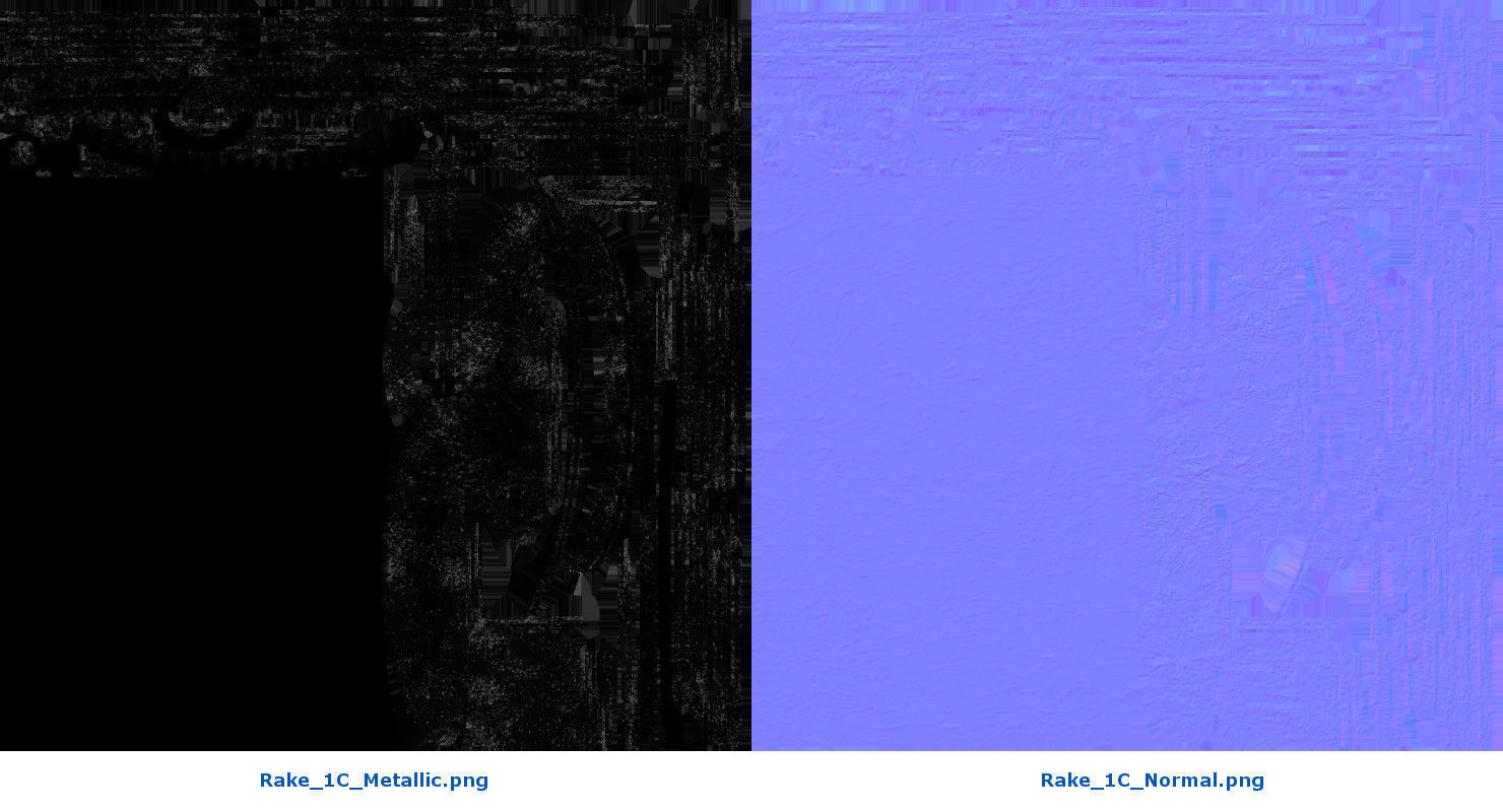 Rake 1C Low-poly 3D model_9