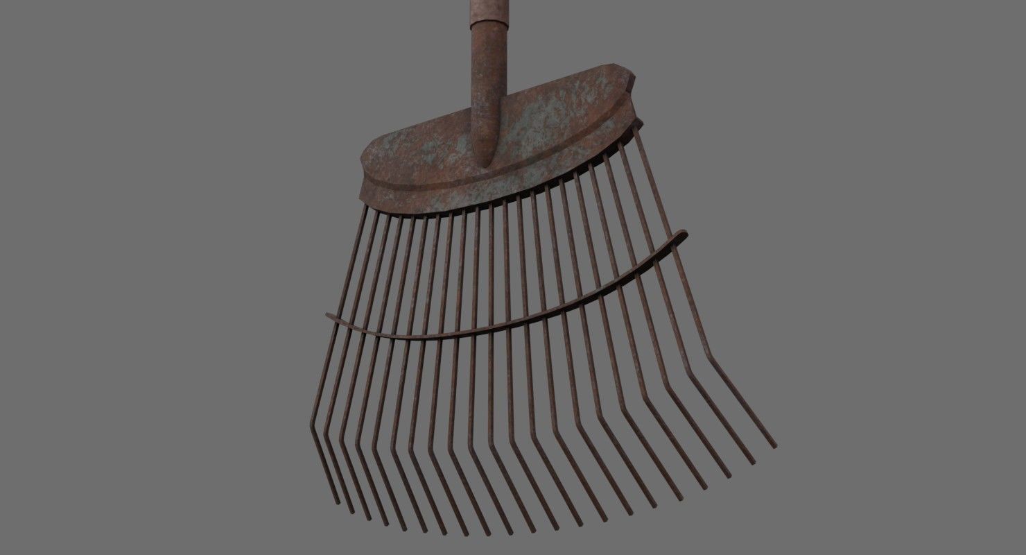 Rake 1C Low-poly 3D model_5