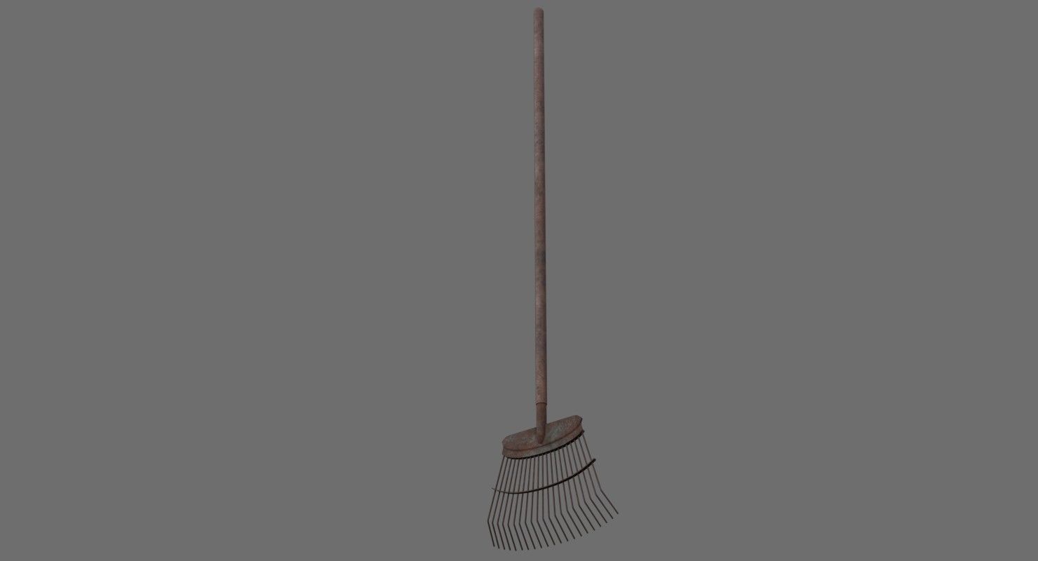 Rake 1C Low-poly 3D model_4