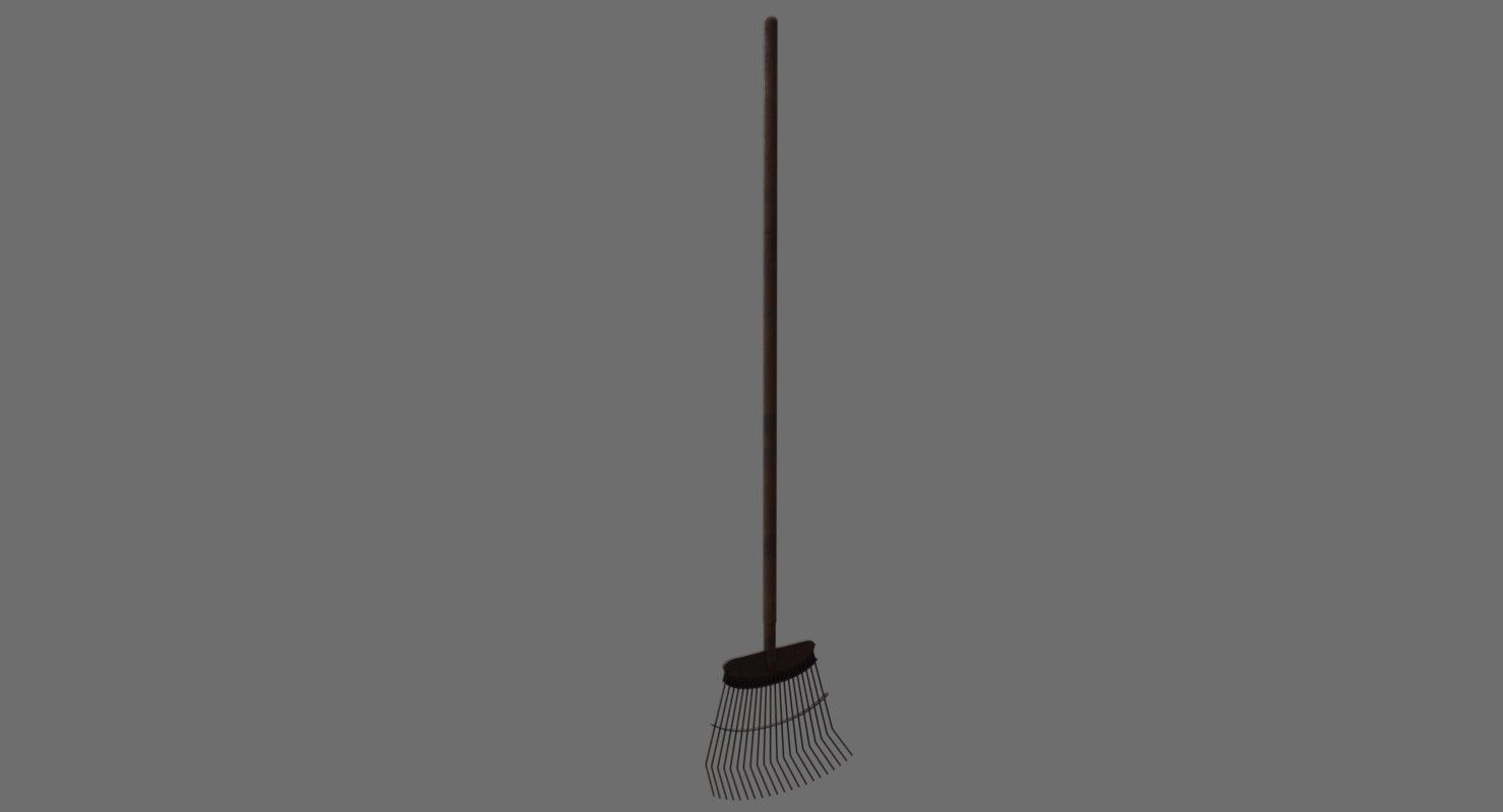 Rake 1C Low-poly 3D model_3