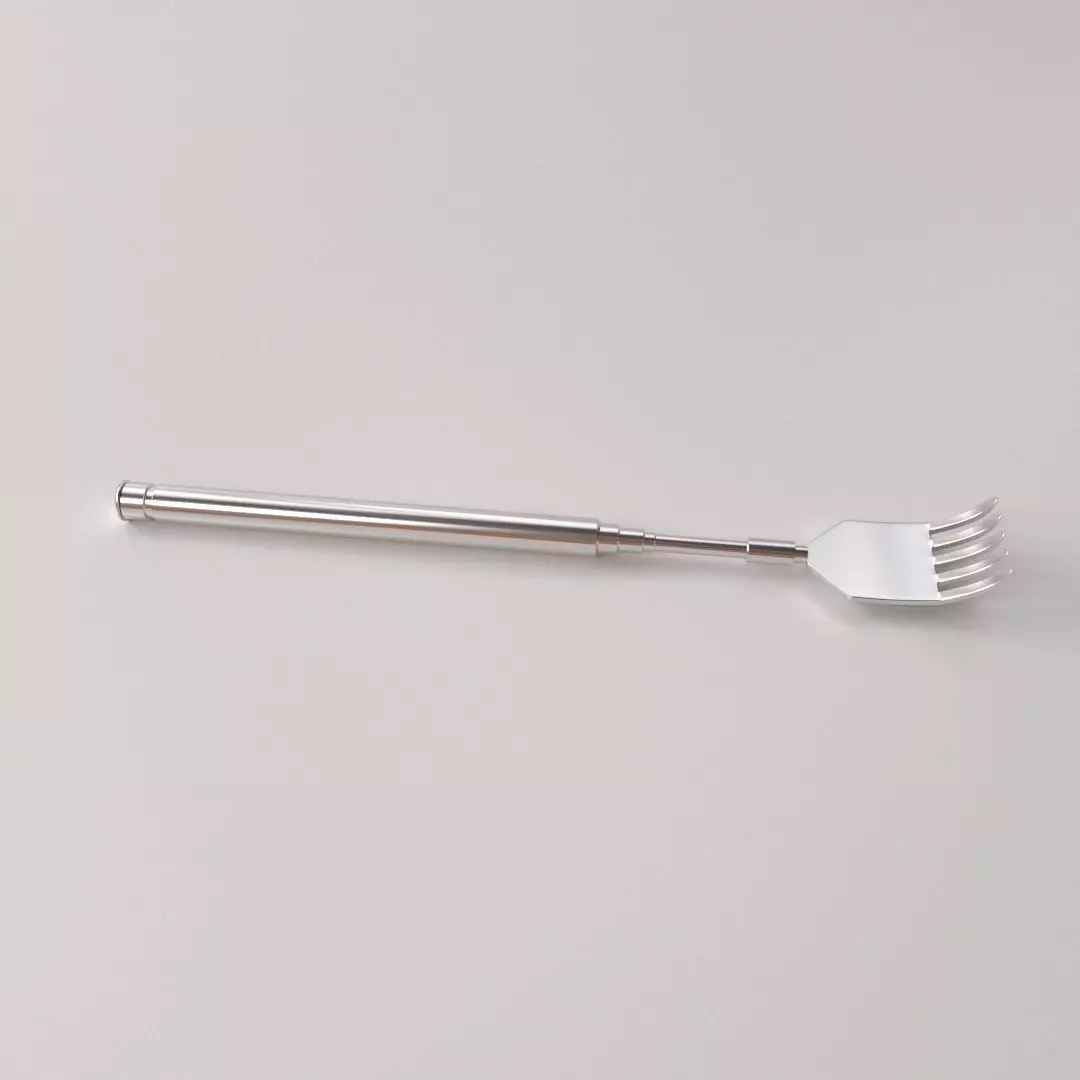 Backscratcher stainless steel utensil fork 3D model_0