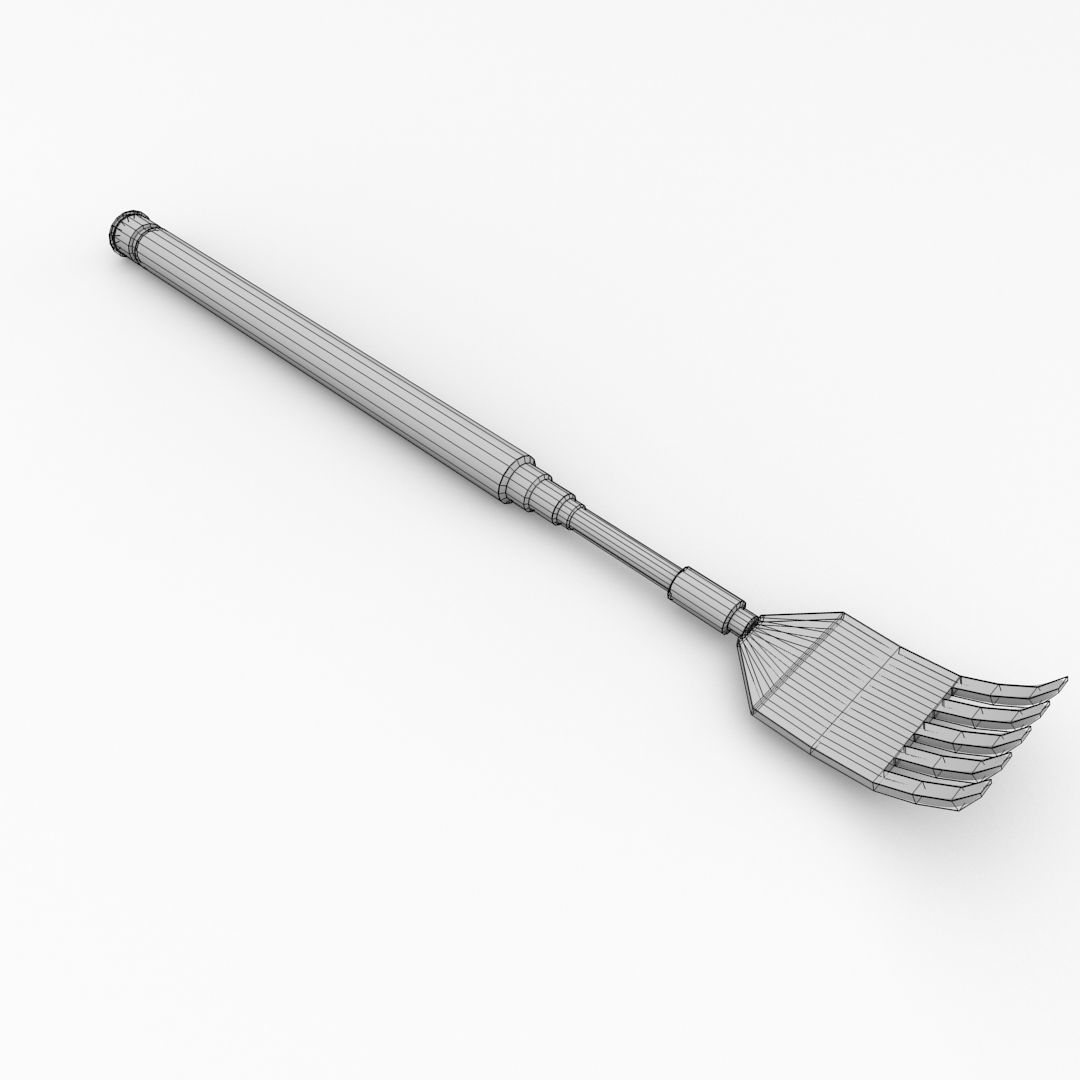 Backscratcher stainless steel utensil fork 3D model_4