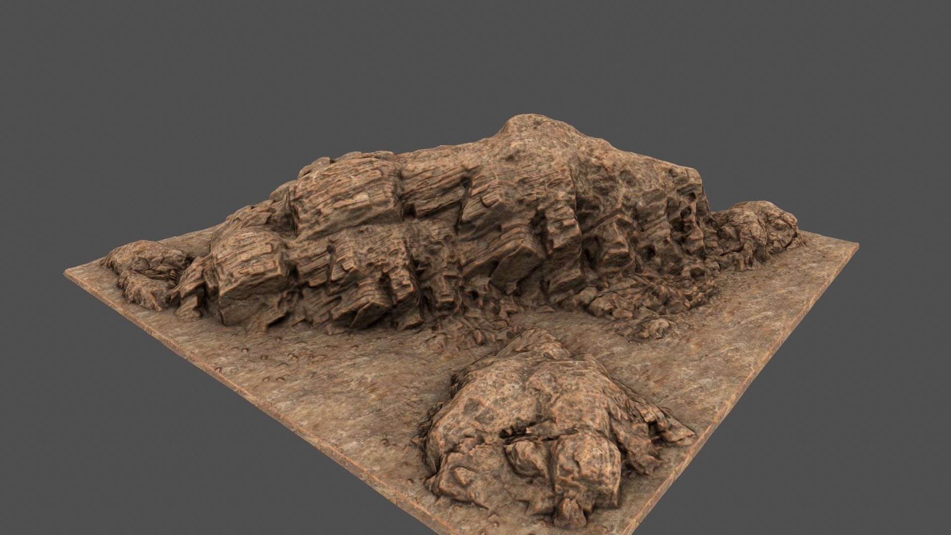 desert rocks 1 Low-poly 3D model_2